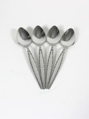 1960’s Four Venetia Teaspoons Tea Spoon Mid Century Modern Stainless Steel